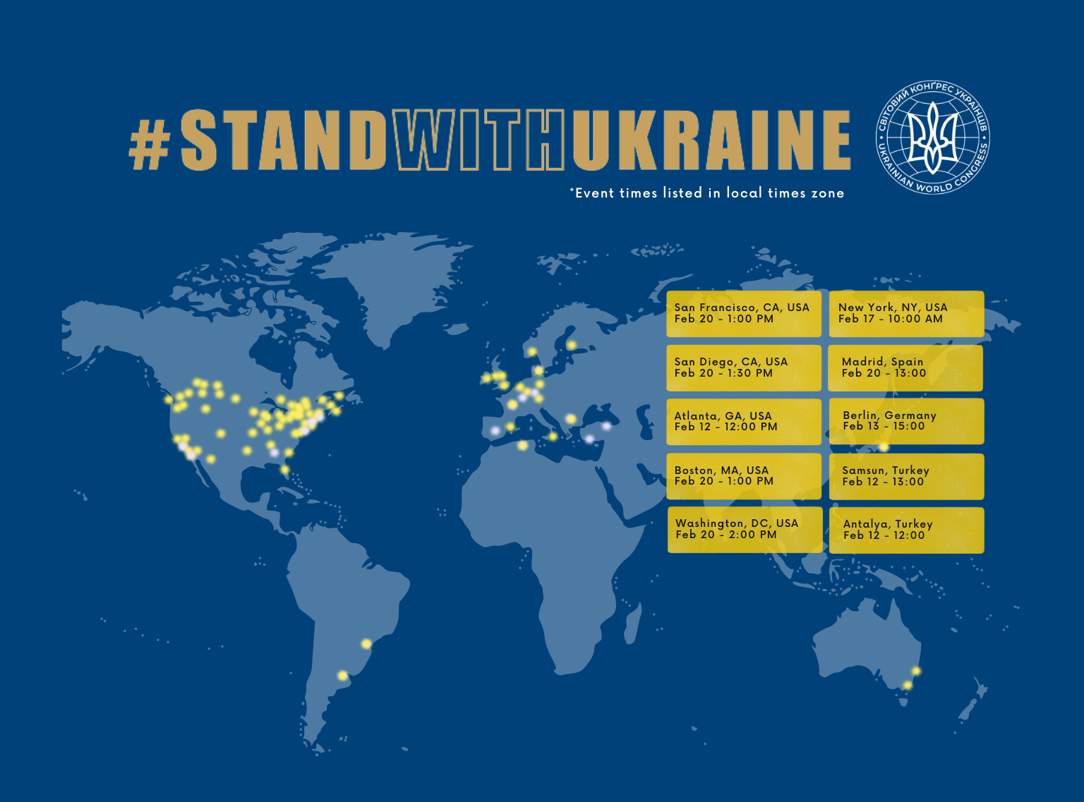 #StandWithUkraine global actions continue – Upcoming and Past