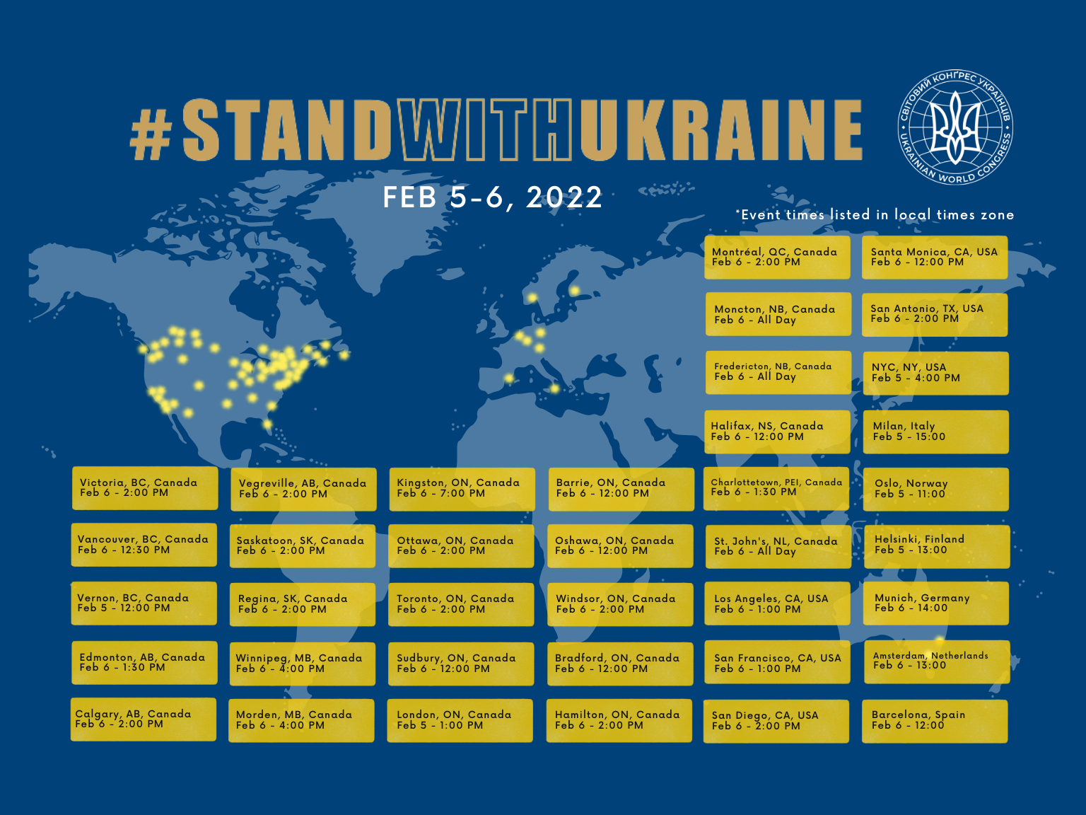 #StandWithUkraine світові акції на підтримку України тривають
