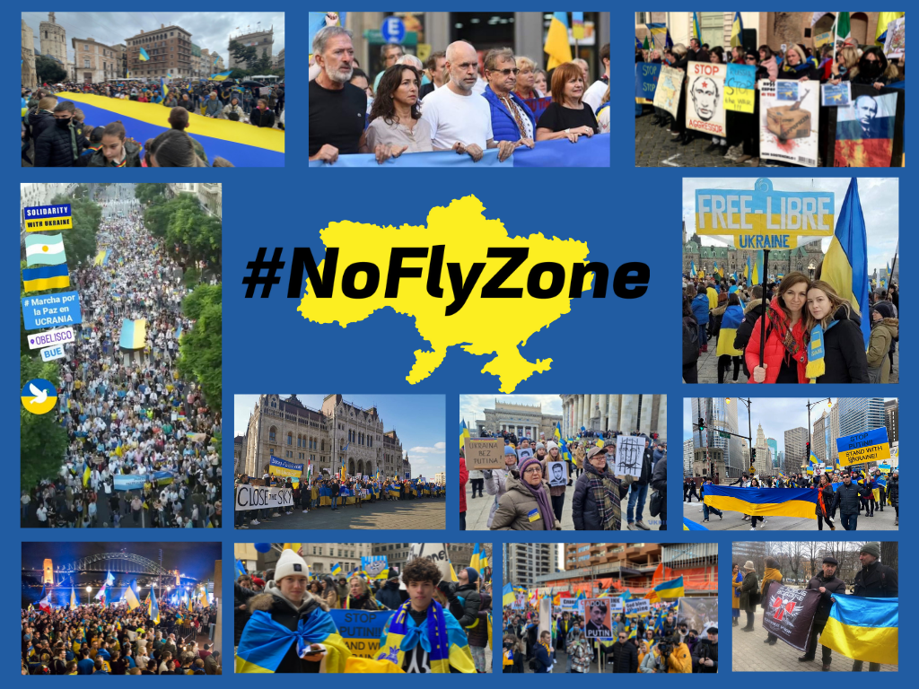 #NoFlyZone – thousands of Ukrainians around the world came out to defend Ukraine’s sky