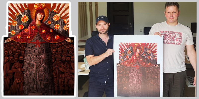 Today is the last day to bid on the limited-edition print “Our Lady of Mariupol” at Saint Javelin Charity Auction