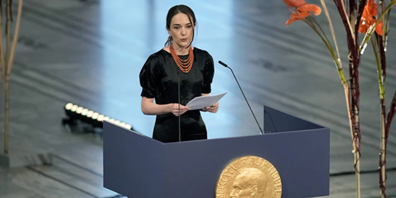 The Ukrainian language was first spoken during a Nobel Prize award ceremony