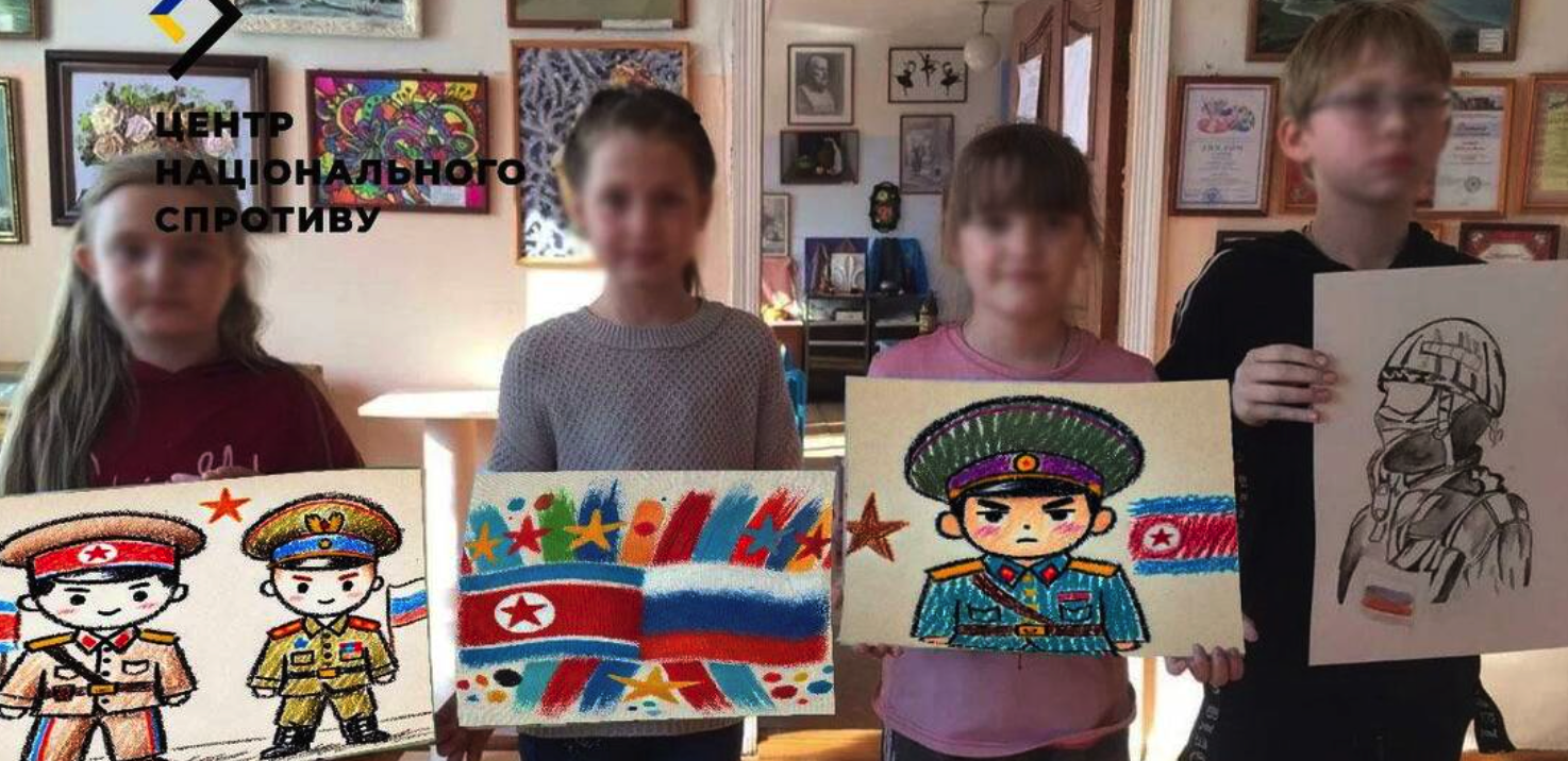 Russia forces children in occupied territories to make greeting cards for North Korean troops