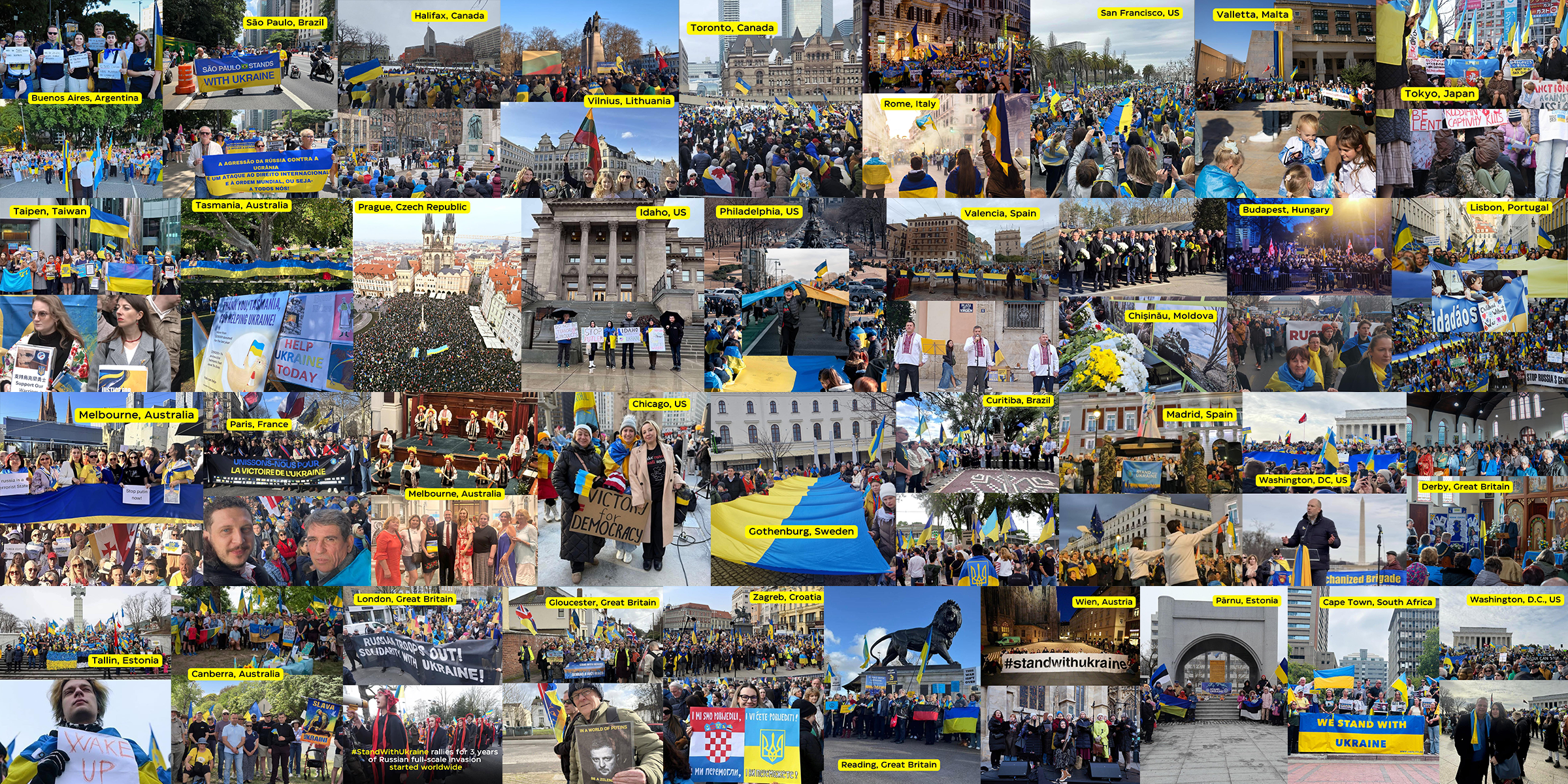 StandWithUkraine: los ucranianos asistieron a más de 1.000 eventos para conmemorar el aniversario de la invasión